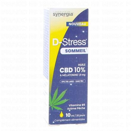 D-Stress Sommeil - Huile de CBD 10% & Mélatonine 1,9mg 10ml