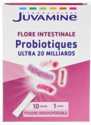 Probiotiques Ultra 20 Milliards Flore Intestinale 10 Sticks de Poudre Orodispersible à Avaler - Boîte 10 sticks