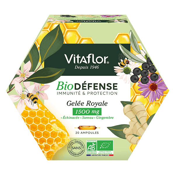 Apiculte Gelée Royale Bio 1500mg Défense+ 20 ampoules