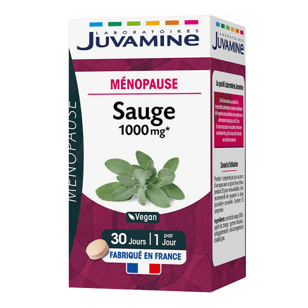 Sauge 1000mg, bouffées de chaleur, 30 comprimés