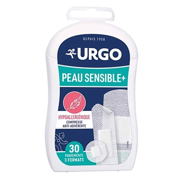 Premiers Soins Pansement Peau Sensible 3 Formats 30 unités