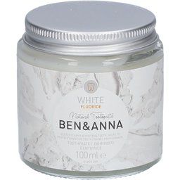 BEN & Anna - White Fluoride - Dentifrice naturel blanchissant en bocal en verre