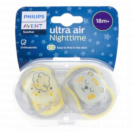 Sucette Ultra Air nighttime +18mois nuage/ours