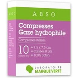 Marca Verde Compresas Absorbentes 7,5x7,5cm Bolsa 10x2uds