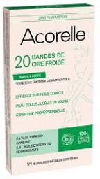 Bandes de Cire Froide Jambes & Corps Bio 20 Bandes - Boîte 20 Bandes de cire froide