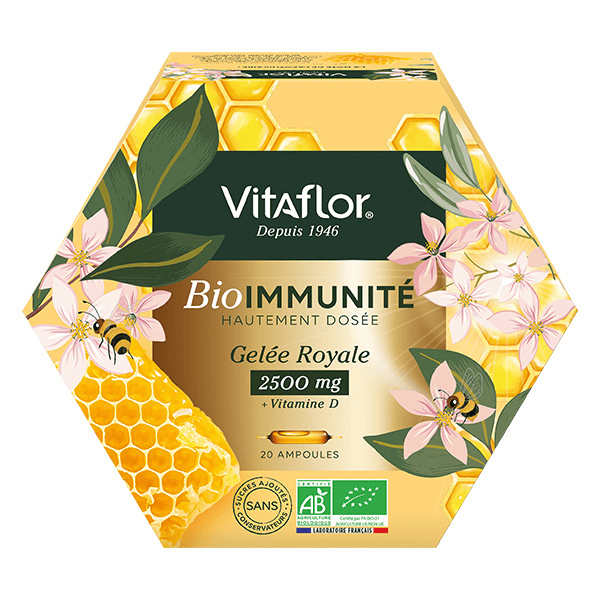 Apiculte Gelée Royale 2500mg Vitamine D 20 ampoules