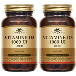 Vitamine D 1000 UI - Défenses Immunitaires - Os/Cartilages - 100 capsules