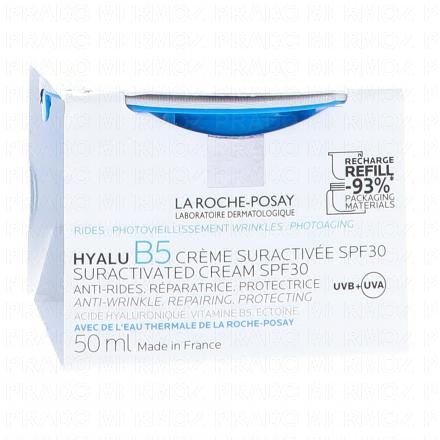 LA ROCHE POSAY Hyalu B5 - Crème Suractivée SPF30 Anti-Rides Réparatrice Protectrice eco-recharge 50ml