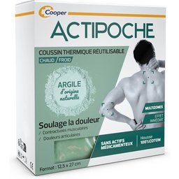 Actipoche - Coussin thermique - Thermothérapie - Contractures musculaires et douleurs articulaires - Multizones - Argile - 1 unité