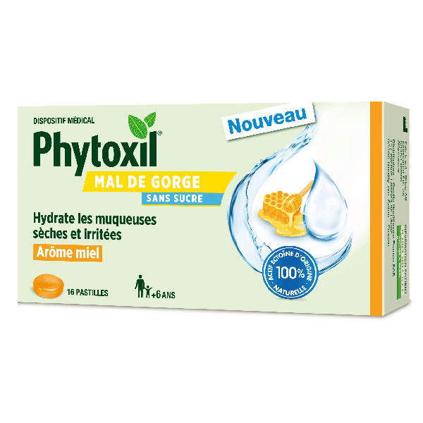 Pastilles mal de gorge sans sucre – Miel – Dispositif médical