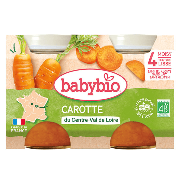 Légumes Pot Carotte +4m Bio 2 x 130g