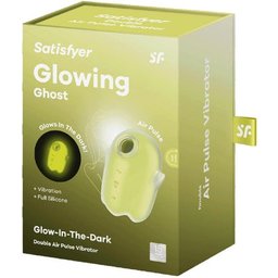 Glowing Ghost Double Air Pulse Vibrator Yellow 1ut