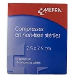 Mefraa Compresses Non-Tissé Stériles 7.5x7.5cm 2x10 Sachets
