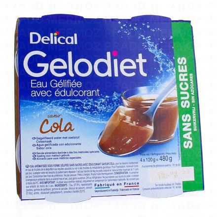 Gelodiet - Eau gélifiée avec édulcorant cola 4x120g
