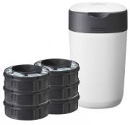 Starter Pack Twist & Click Blanc Poubelle + 6 Recharges - Carton 1 poubelle + 6 recharges
