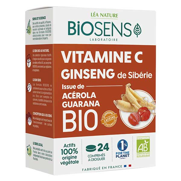 Vitamine C et Ginseng Bio 24 comprimés