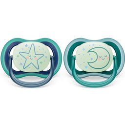 Ultra Air Nighttime 6-18M Étoile Bleu 2 Sucettes