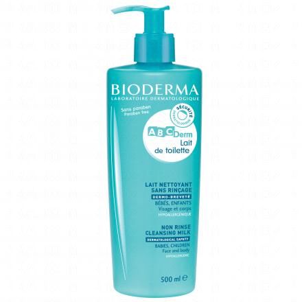 ABCDerm - Lait de toilette bébé nettoyant sans rinçage flacon 500ml