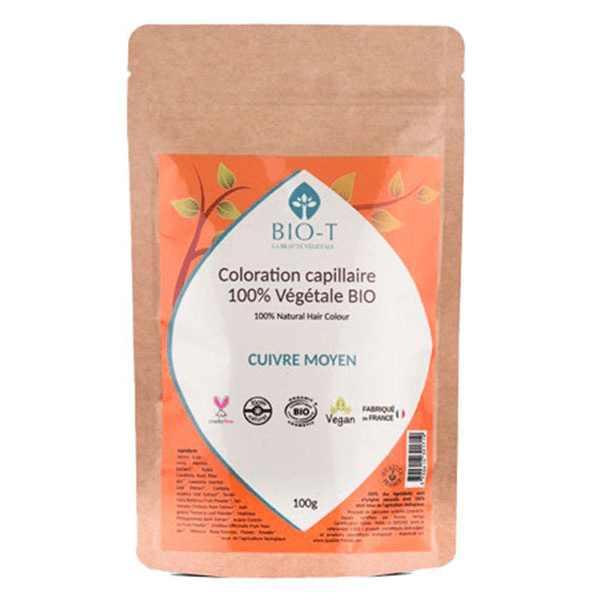 Coloration Végétale cuivre moyen - Bio et 100% naturel - 100g