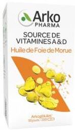 Arkogélules Huile de Foie de Morue 220 Capsules - Pot 220 capsules