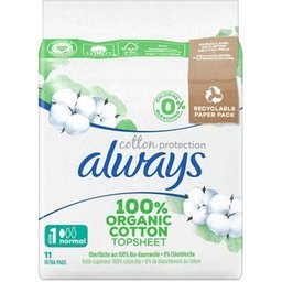 Cotton Protection Serviettes Ailettes T1 Normal 11uts