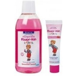 Fluor-Kids Strawberry Bain de bouche 500ml + Fluor-Kids Strawberry Dentifrice 50ml