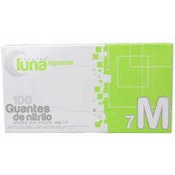 Luna Guantes Nitrilo Negro sin Polvo Talla M 100uds