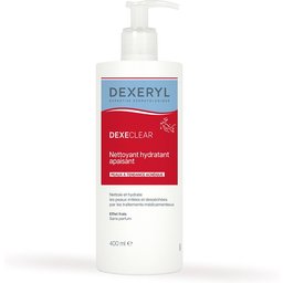 Dexeclear Nettoyant hydratant apaisant 400ml pour peaux à tendance acnéique désséchées et irritées par les traitements médicamenteux. Sans savon, sans parfum.
