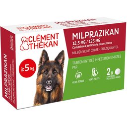 Clement Thekan Milprazikan Traitement Des Vers Plats Et Ronds Chien 2 Comprimés