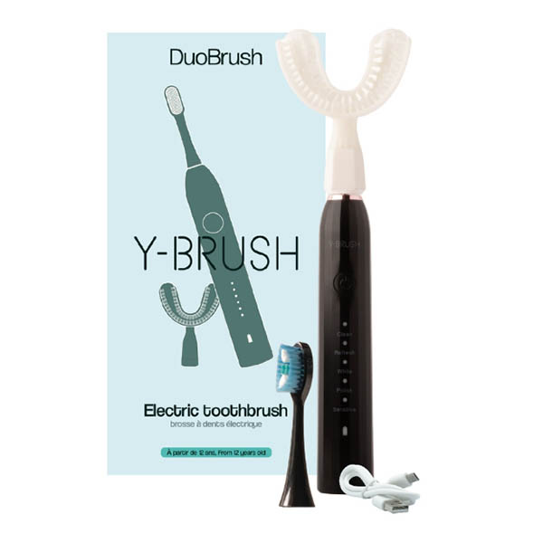 DuoBrush Brosse à dents électrique, brossage rapide en Y et traditionnel
