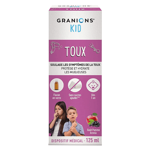 Granions Kid Toux Dès 1 an Goût pomme Aronia Sirop 125 ml