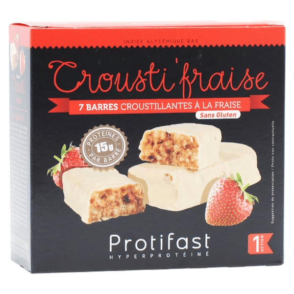 En-Cas Hyperprotéiné Crousti' Fraise 7 barres