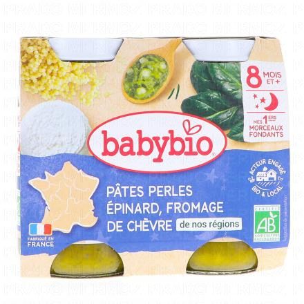 Repas du soir - Petit pot Pates épinard et fromage de chèvre dès 8mois Bio 2x200g