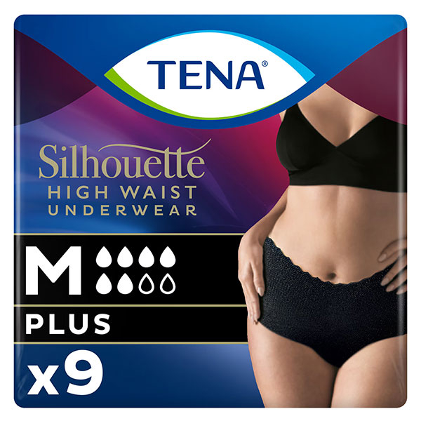 Silhouette Sous-Vêtement Taille Haute Noir Plus Taille M 9 unités