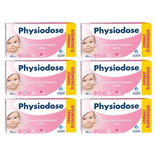 Physiodose Sérum Physiologique Stérile Lot de 6 x 40 unités