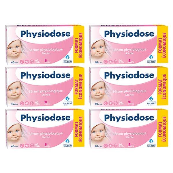 Physiodose Sérum Physiologique Stérile Lot de 6 x 40 unités