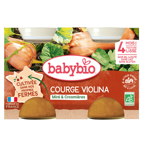 Légumes Pot Courge Violina +4m Bio Lot de 2 x 130g