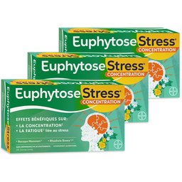 EuphytoseStress® Concentration -Stress ,difficulté de concentration - Bacopa Monnieri et Rhodiola Rosea