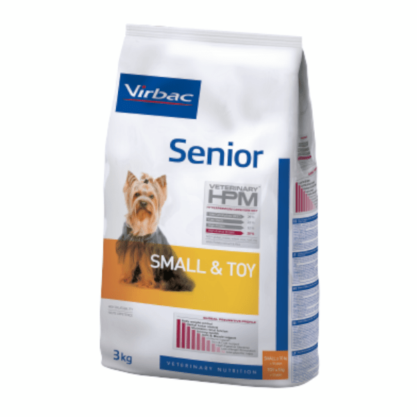 Veterinary hpm Chien Senior Small (-10kg +10 ans Toy (-5kg +12ans) Croquettes 3kg