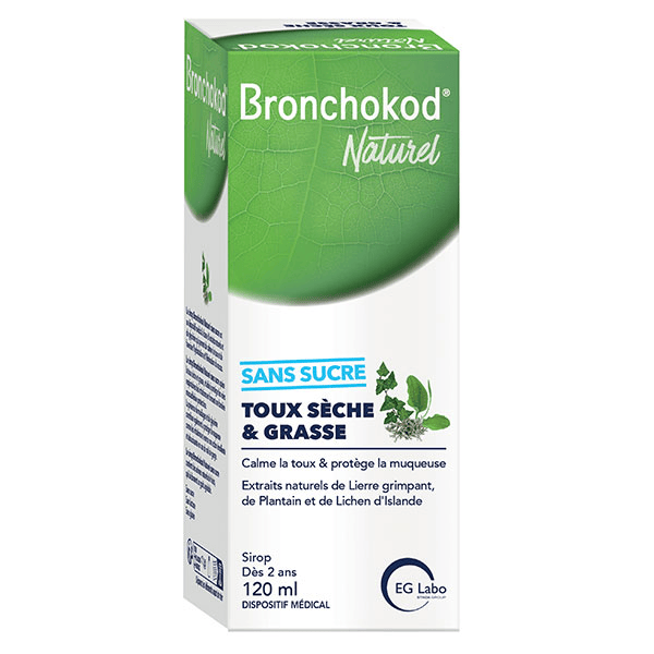 Toux sèche & grasse sans sucre - Goût pêche - Flacon 120 ML