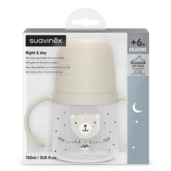 Biberon à Anses +6 mois Wild&Free Night And Day Gris 150ml