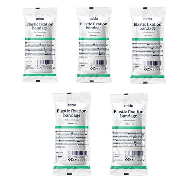 Premiers Secours Bande Extensible 6cm x 4m lot de 5