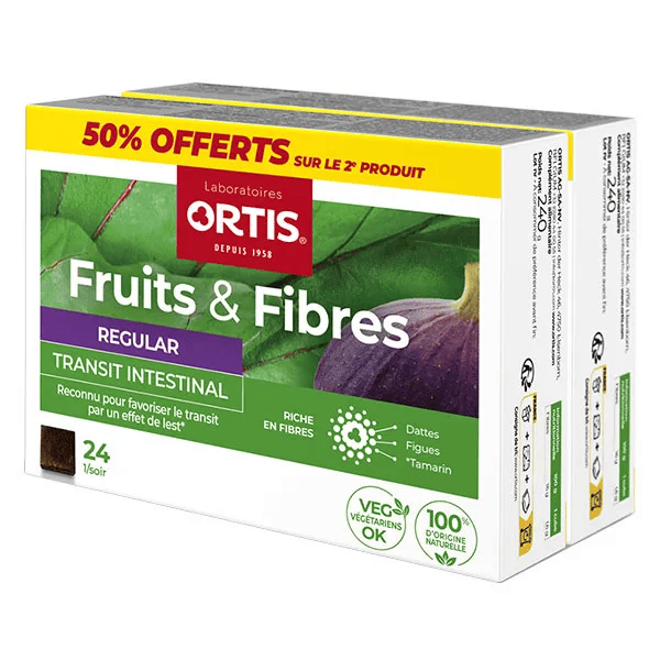 Transit Intestinal Fruits & Fibres Regular Lot de 2 x 24 cubes