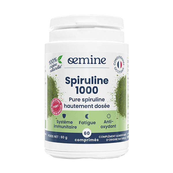 Spiruline 1000 Système Immunitaire Fatigue et Anti-Oxydant 60 comprimés