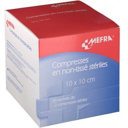 Compresses Stériles Non Tissé 10x10cm 2x50 Sachets
