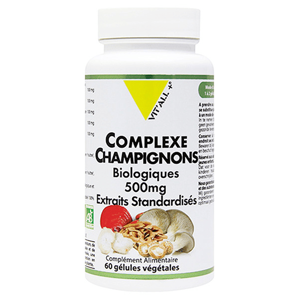 Complexe Champignons 500mg Bio 60 gélules végétales