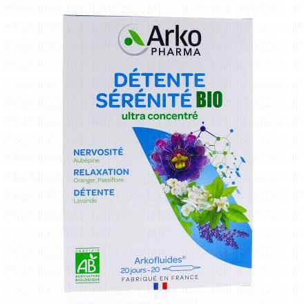 Arkofluides DETENTE SERENITE sommeil BIO boîte 20 ampoules