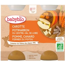 Carotte Potimarron DU Centre-Val DE Loire Pomme Canard Fermier DU Poitou dès 8 mois