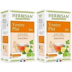 Herbesan Infusion BIO Ventre Plat N° 10 - Mélange de plantes pour tisane, infusette. - bt