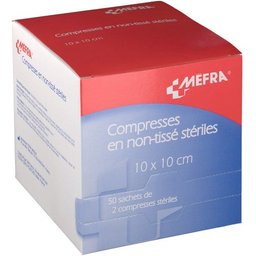 Mefraa Compresses Non-Tissé Stériles 10x10cm 2x50 Sachets